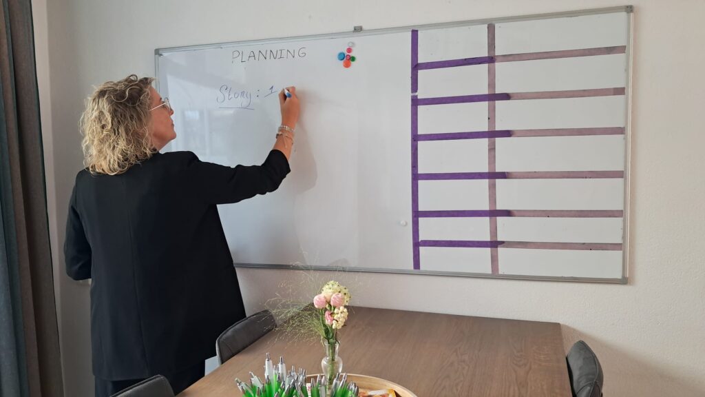 Planning op een whiteboard